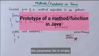 prototype of a method/function in Java Profile