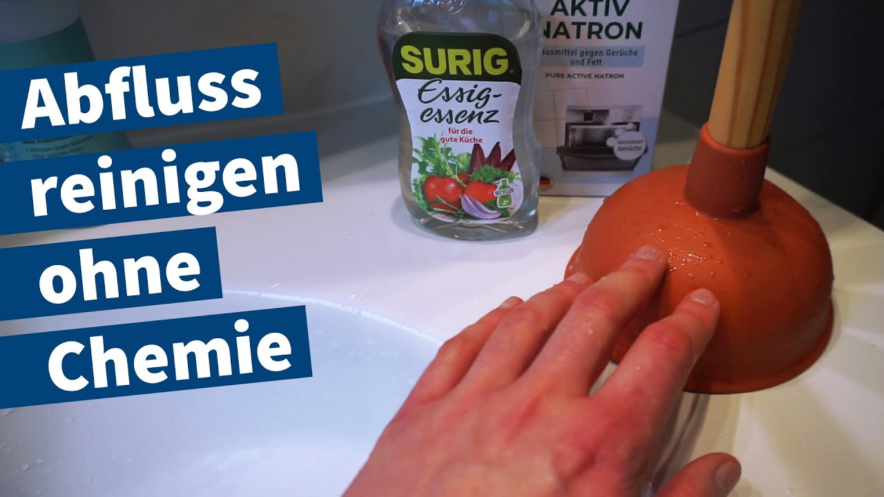 Abfluss reinigen mit Natron und Essig – Einfache, schnelle Anleitung mit  Hausmitteln - YouTube