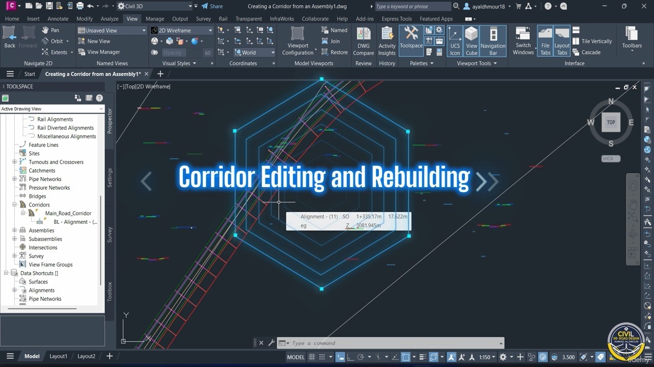 Civil 3D Corridors: Create a Corridor from an Assembly - YouTube
