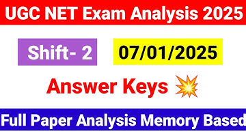 UGC NET 7 Jan 2nd Shift Exam Analysis 2025 | 7 January Shift 2 UGC NET Exam analysis |UGC NET MENTOR