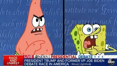 Presidential Debate 2020 portrayed by spongebob
