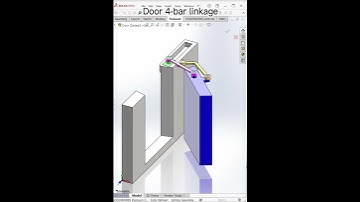 Door with 4-bar linkage - Mechanical Animation #mechanics #animation