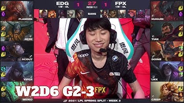 EDG vs FPX - Game 3 | Week 2 Day 5 LPL Spring 2021 | Edward Gaming vs FunPlus Phoenix G3