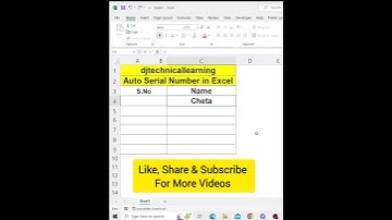 Auto Serial Number in Excel | Excel Tips and tricks | #autoserialnumber #serialnumber #edit #excel