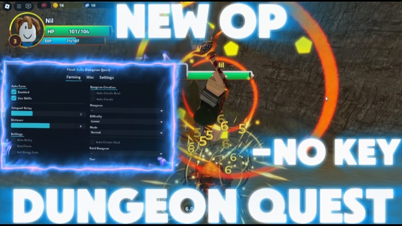 Dungeon Quest Script | Fast Kill Aura, Auto Create, Auto Dungeon + Auto Boss & More