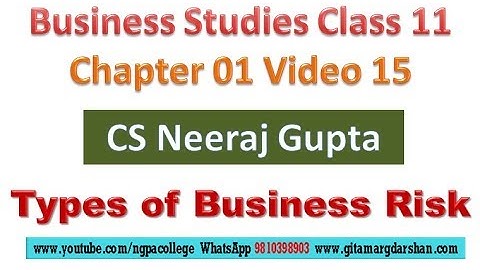 Types of Business Risk | CS Neeraj Gupta | Business Studies Class 11 | Chapter 01 Video 15