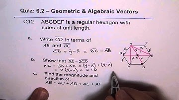 Solution Vectors Geometric Algebra in Hexagon Q12 Unit 6.2 - EDEXCEL - GCSE