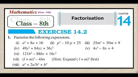 Ex 14.2 q1 class 8 maths || ch 14 factorisation || maths with green board || std 8 maths