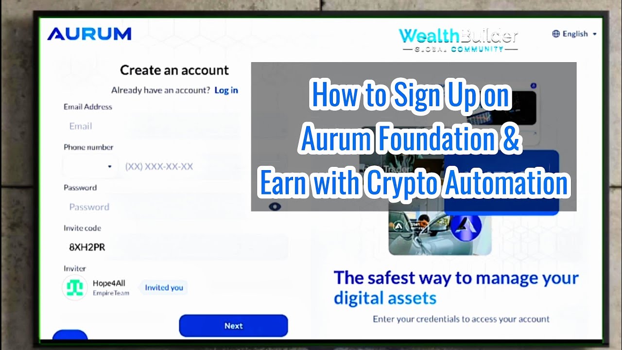 How to Sign Up with Aurum Foundation | Earn income with Crypto Automation|  Step by step guide - YouTube