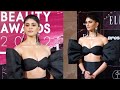 Sanjana Sanghi FIRE on Red Carpet with her black dress | ELLE award