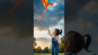 Smart baby is flying kite 😢 #ai #kite #baby #smart