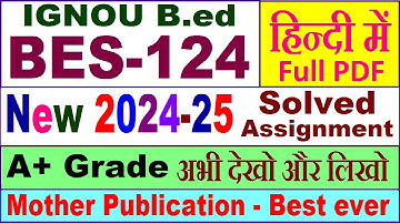 BES 124 solved assignment 2024-25 in Hindi || bes 124 ignou solved assignment | bes 124 ignou solved