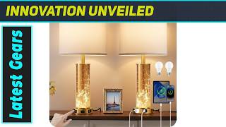 `25.6" Gold Table Lamps: The Ultimate Smart Bedside Lighting Upgrade!