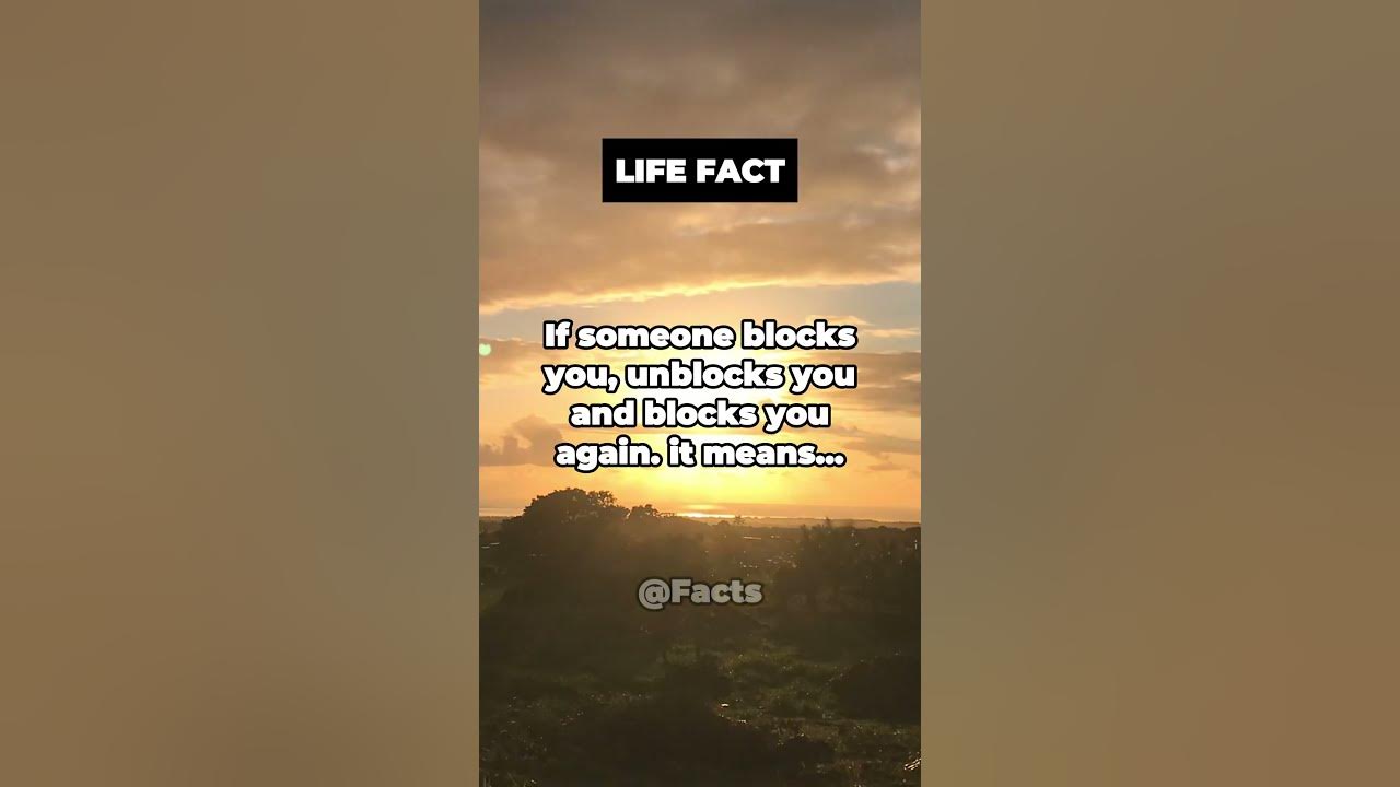 If someone blocks you, unblocks you, and blocks you again,lifefacts 