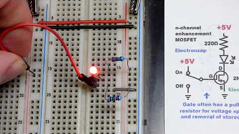 Switch Circuit using 2N7000 N Channel Enhancement Mode MOSFET Transistor
