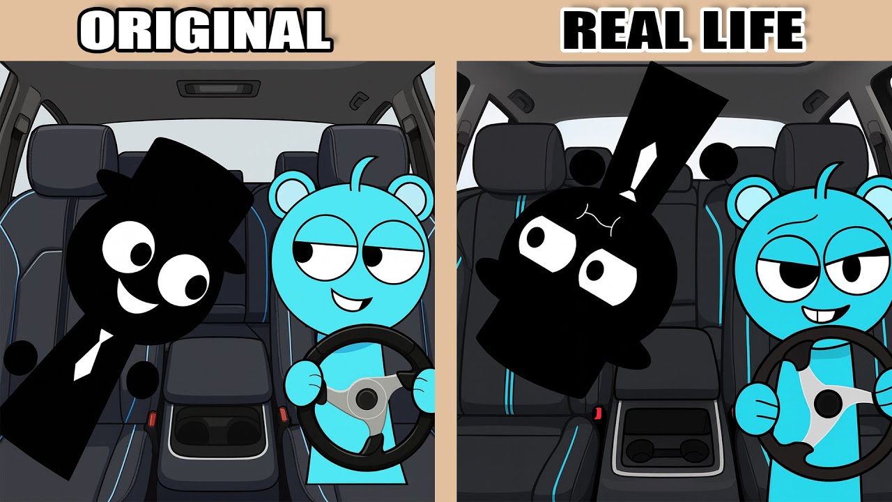 Best TikToks of Incredibox Sprunki: Speed Racer 🏎️ Black vs Sky ⚡ | Original vs Plush Toys