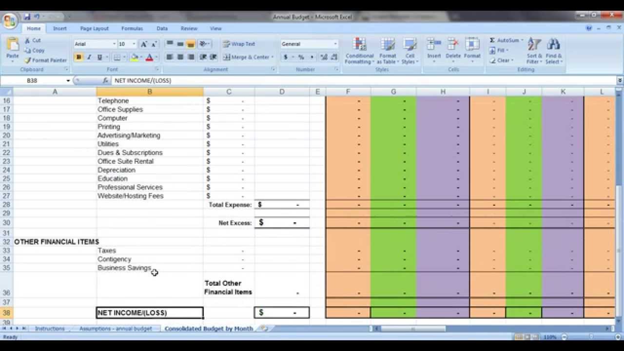 Small Business Annual Budget - YouTube Intended For Small Business Annual Budget Template