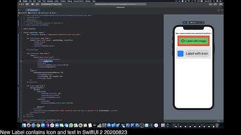 New Label contains Icon and text in SwiftUI 2 20200823