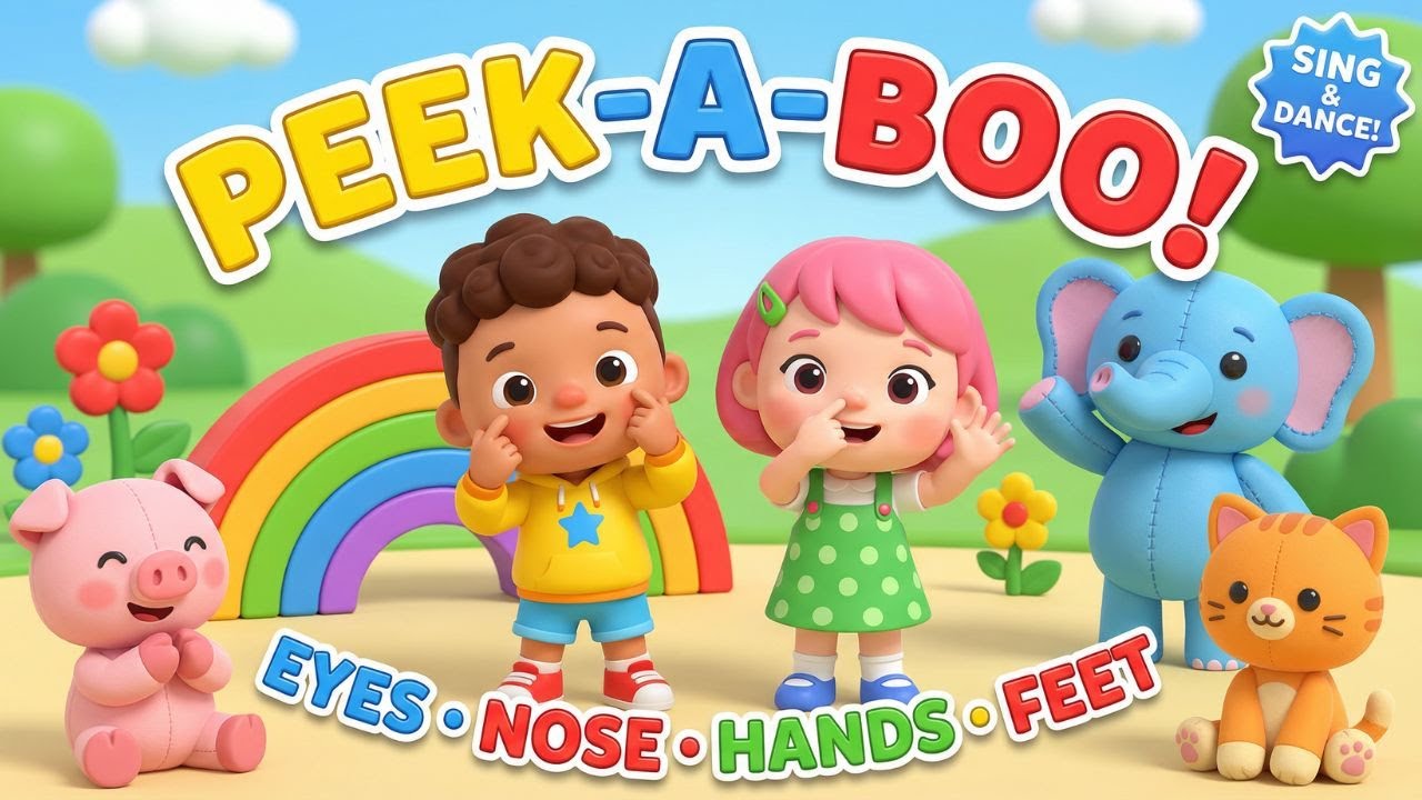 Обучающая песенка для малышей: Части тела + движения | Хлопайте, топайте, ходите на цыпочках | Иг...