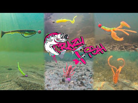 Силикон CRAZY FISH, игра приманок под водой. NIMBLE, POLARIS, VIBRO WORM...