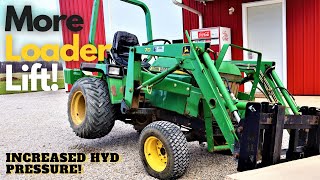 How To Increase Hydraulic Pressure on John Deere 755 with Relief Valve Shim Pack  MORE LIFT POWER!