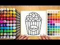 Satisfying Popcorn Bucket Coloring 🍿 | ASMR Calm Coloring