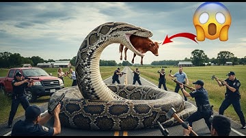 Brave Rescue Team Battles Giant Python to Save a Helpless Cow! 🐍