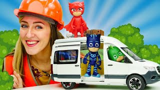 ¡Los PJ Masks viajan en coches! Máster Pum Pum. Los mejores videos de Héroes en Pijama para niños
