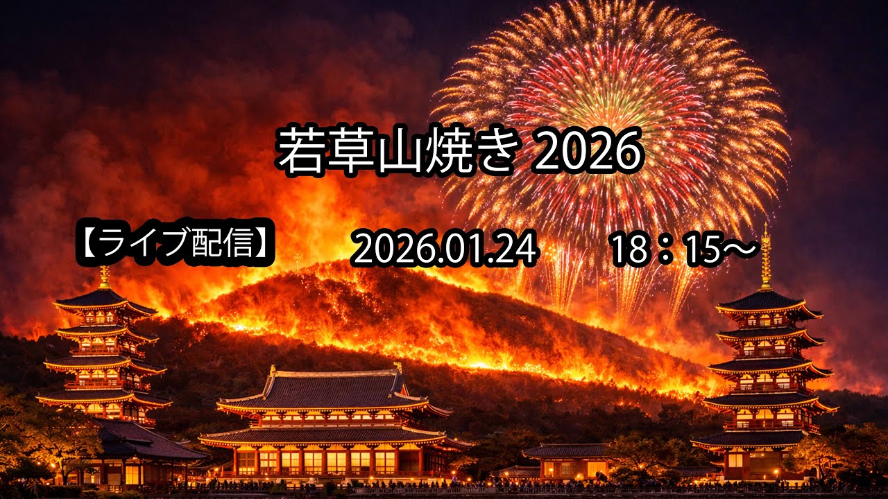 ライブ配信】 若草山焼き 2026.01.24 - YouTube