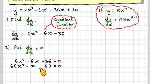 Finding turning points and determine their nature