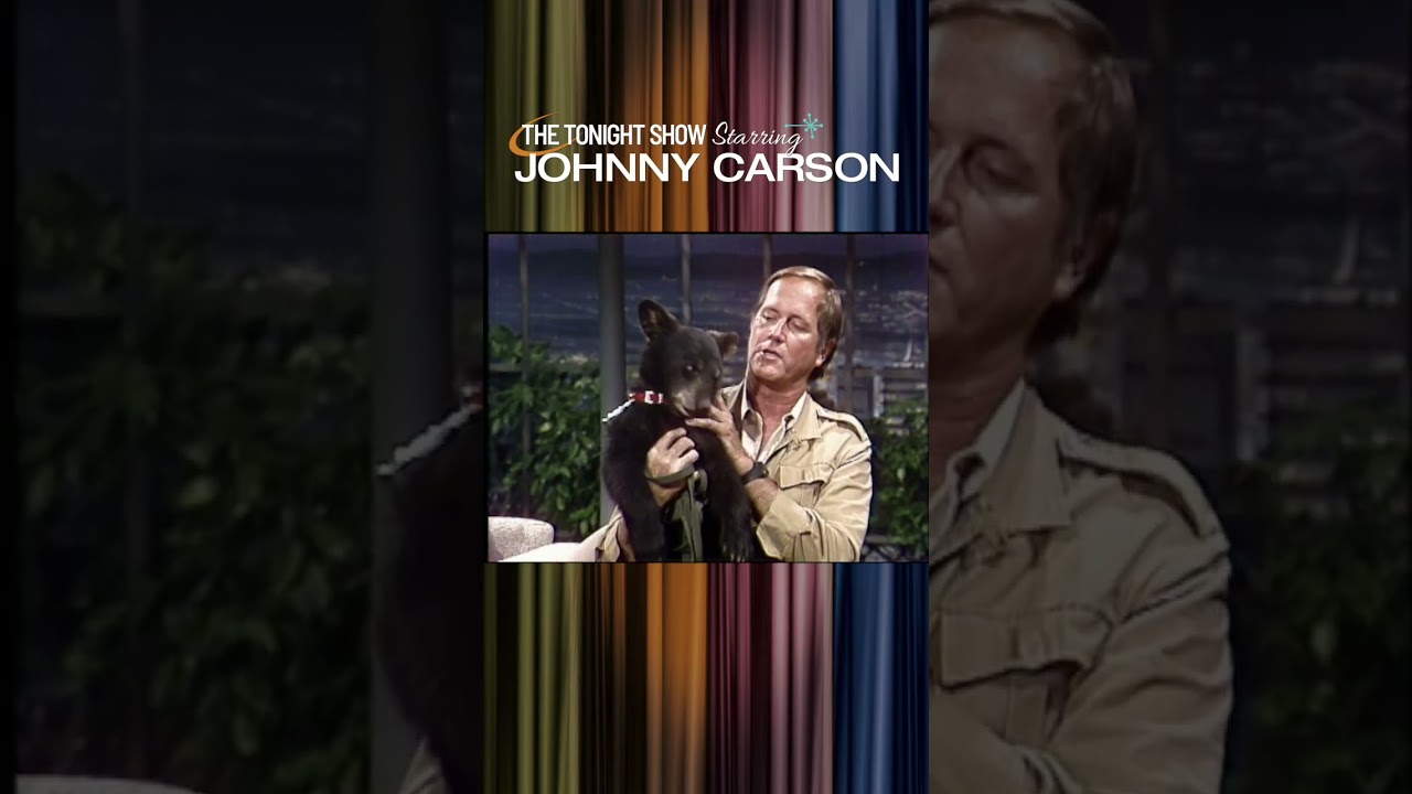 Jim Fowler’s Bear Has a Drink With Ed on Carson Tonight Show