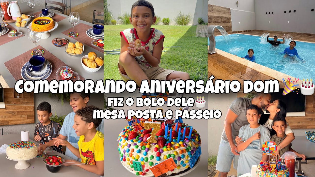 FIZ O BOLO DE ANIVERSÁRIO💕MESA POSTA LINDA🎂dia todo comemorando🥳 MUITA SURPRESA🥰presente chegou😅