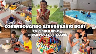 FIZ O BOLO DE ANIVERSÁRIO💕MESA POSTA LINDA🎂dia todo comemorando🥳 MUITA SURPRESA🥰presente chegou😅