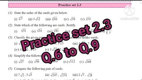 practice set 2.3 | Q.6 to Q.9 |9th maths 1| Chapter 2Real Numbers| Maharashtra stateboard #class9th