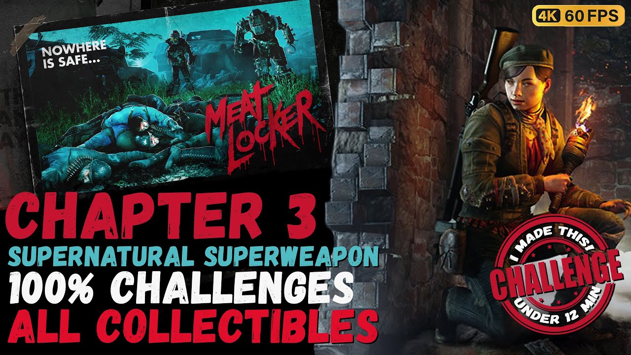 Zombie Army 4 Dead War Mission 3 Meat Locker Chapter 3 Gameplay 4K 60fps