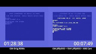 C64 Stock vs. C64 JiffyDOS +1641 JiffyDOS+AR6 Cart.