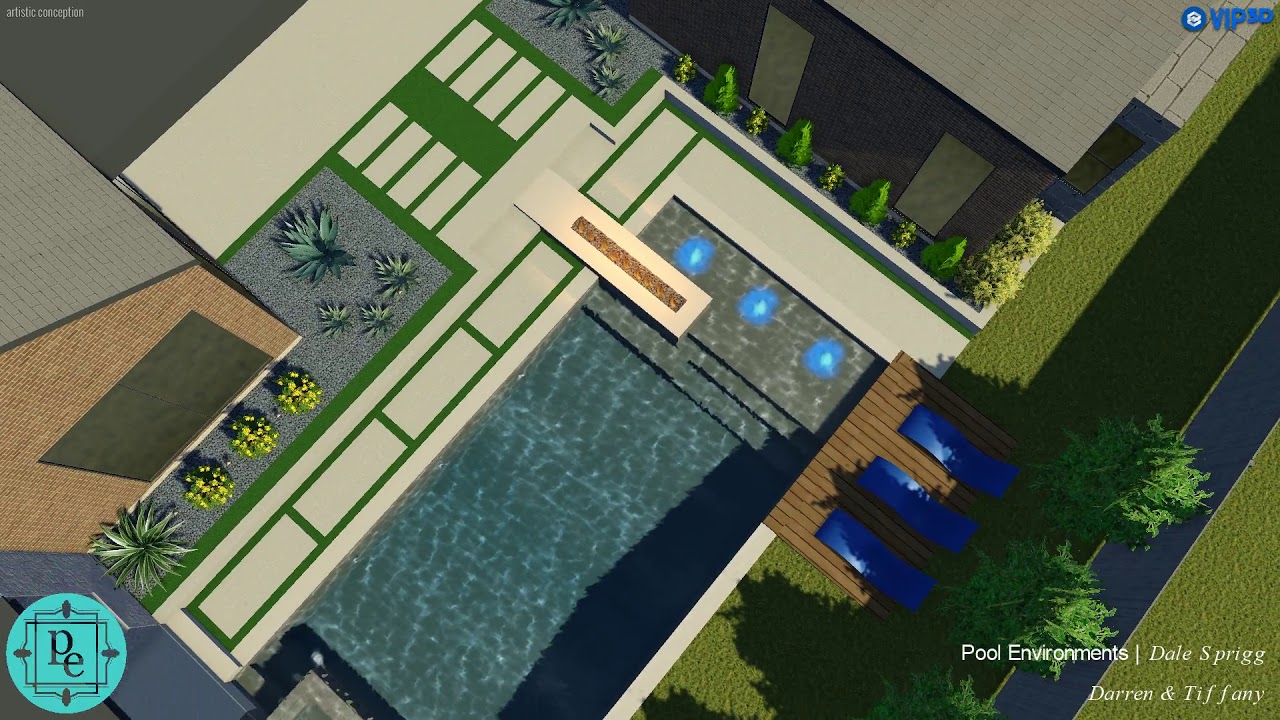North Dallas Modern Pool Design With Outdoor Grill And Fireplace