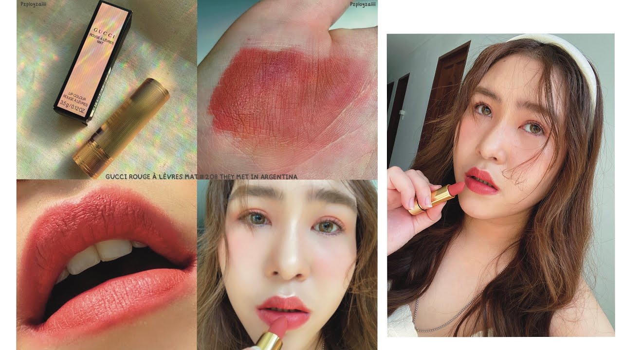 GUCCI ROUGE À LÈVRES MAT 208 THEY MET IN ARGENTINA 💄💋 PZployzaiiii