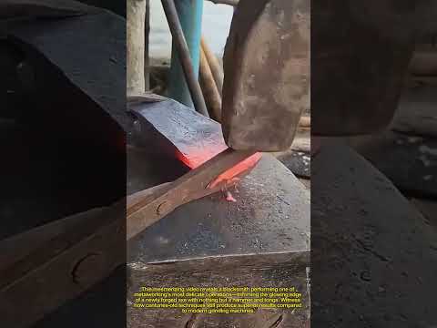 "Blacksmith's Secret – How to Perfectly Trim a Red-Hot Axe Edge in Seconds!"