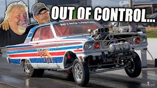 Miss Fitt was OUT OF CONTROL in her Last Race vs Black Magic '64 Comet Gasser