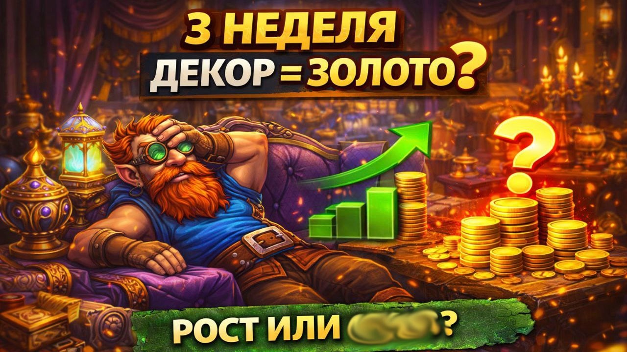 ГОЛДФАРМ НА ДЕКОРЕ 3 НЕДЕЛЯ 500к МАЛО? Wow