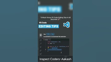 "5 Must-Know VS Code Editing Tips in 60 Seconds! 🚀" #VSCodetips #CodingShorts #DeveloperLife #Code