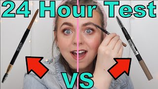 Maybelline TattooStudio Waterproof Eyebrow Pencil VS Revlon ColorStay Eyebrow Pencil 24 Hour Test