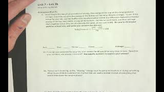 Physics 1 - Energy - Lab 3: Marble Lab Part B explanation