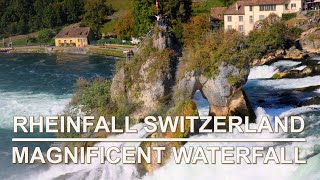 Rheinfall - spectacular waterfall - Switzerland - tourism - 4K