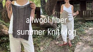 summer knitting vlog | weekend at the lake, market bag, purl soho dish towel