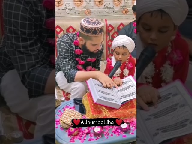 bismillah shareef of 4 yrs old baby❤️😍 class=