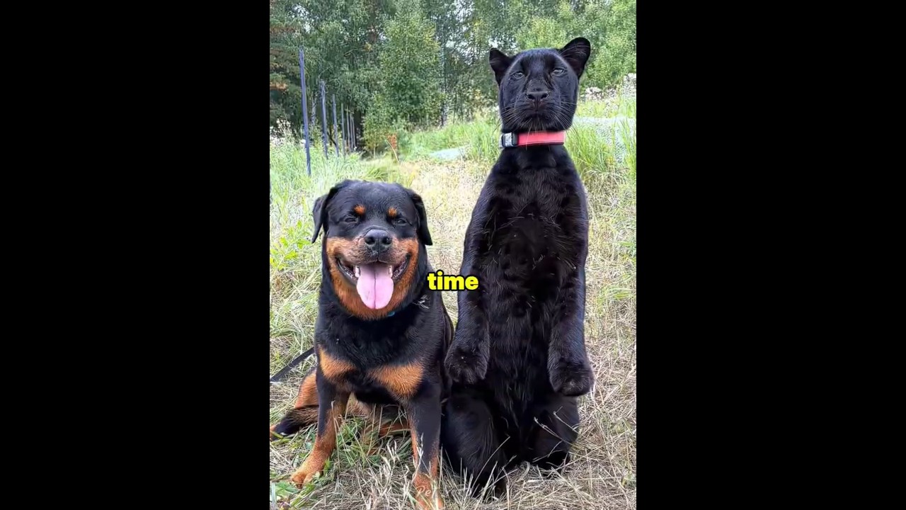 This black panther and dog became best friends 🐆🐶