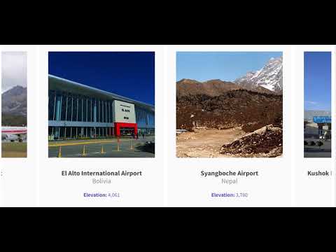 Highest elevation airports in the world - Comparison of airports