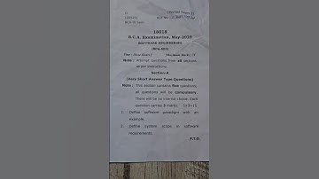 Software Engineering QuestionPaper(BCA-4Sem)#shorts#ytshorts#questionpaper2025#ccsu#bcaquestionpaper
